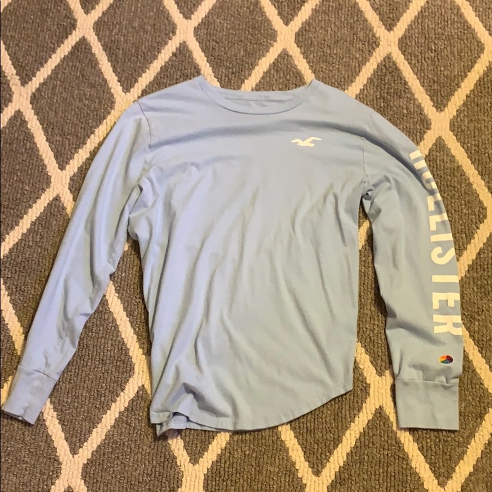 Light blue hollister long sleeve t shirt